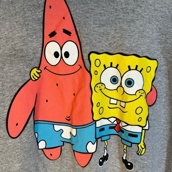 Nickelodeon SpongeBob Square Pants Mens Gray Short Sleeve T Shirt Size L - Picture 3 of 7